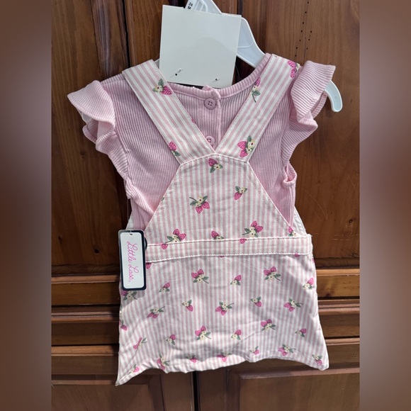 Little Lass Pink Striped Overalls with Sunglasses - Picture 4 of 4